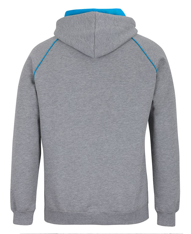 jb's contrast fleece hoodie marle aqua
