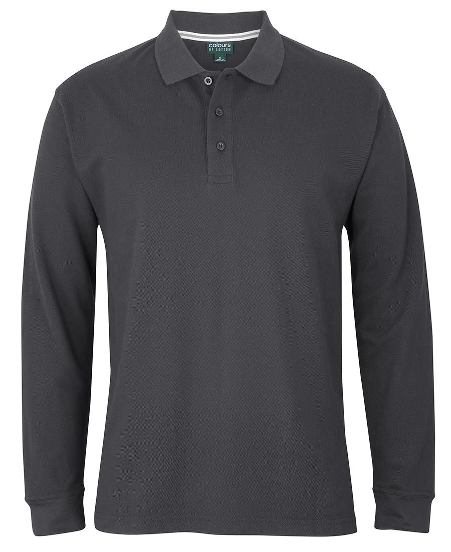 jb's long sleeve cotton pique polo gunmetal