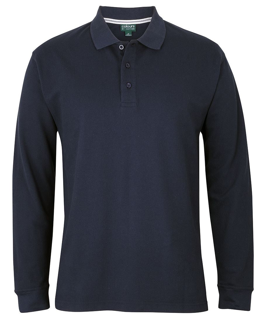 jb's long sleeve cotton pique polo navy