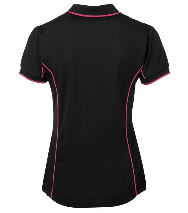 jb's ladies piping polo black pink
