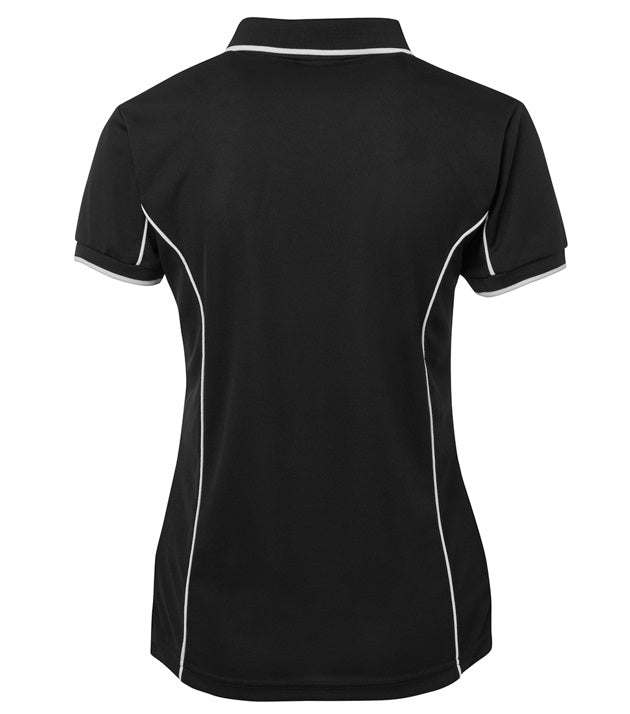 jb's ladies piping polo black white