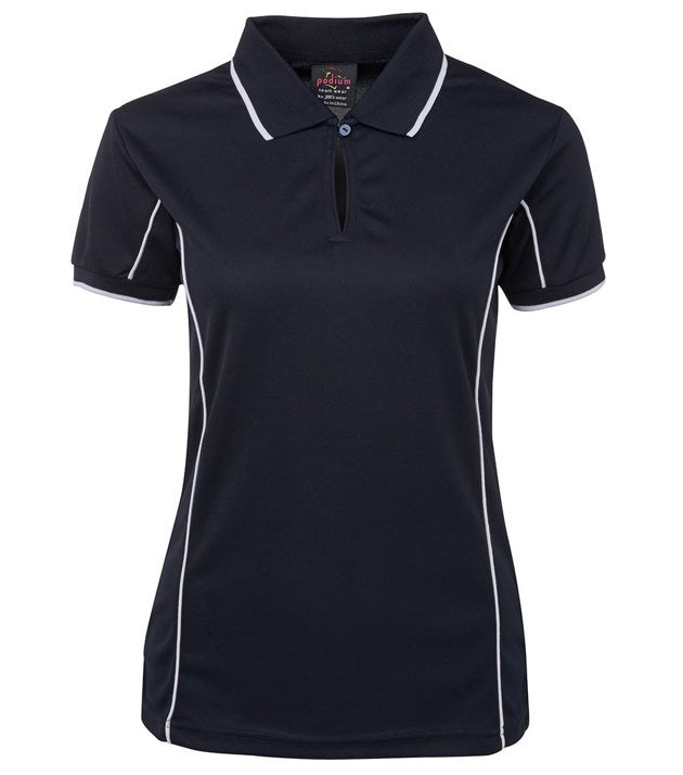 jb's ladies piping polo navy white