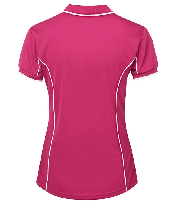 jb's ladies piping polo pink white