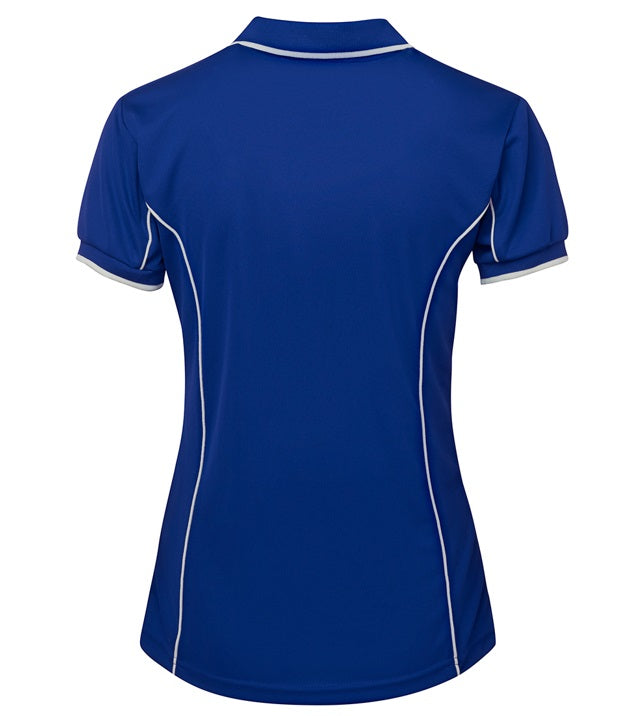 jb's ladies piping polo royal white