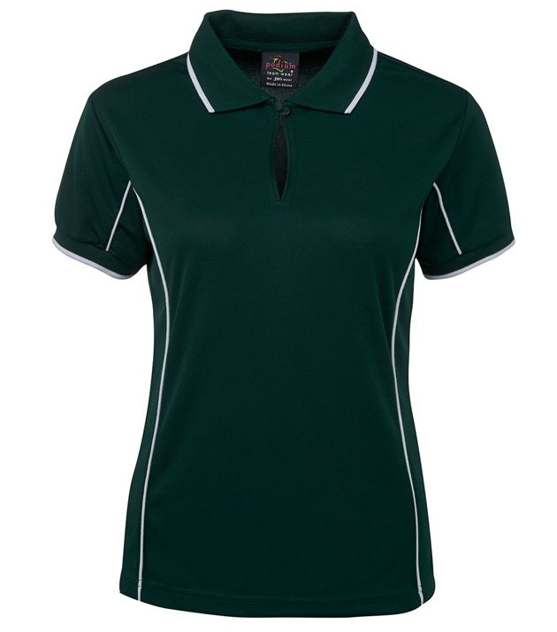 jb's ladies piping polo forest white