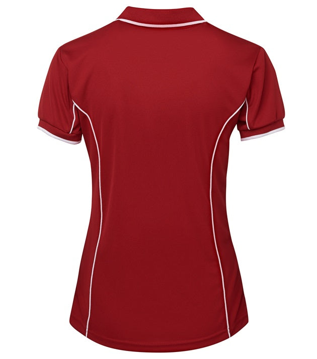 jb's ladies piping polo red white