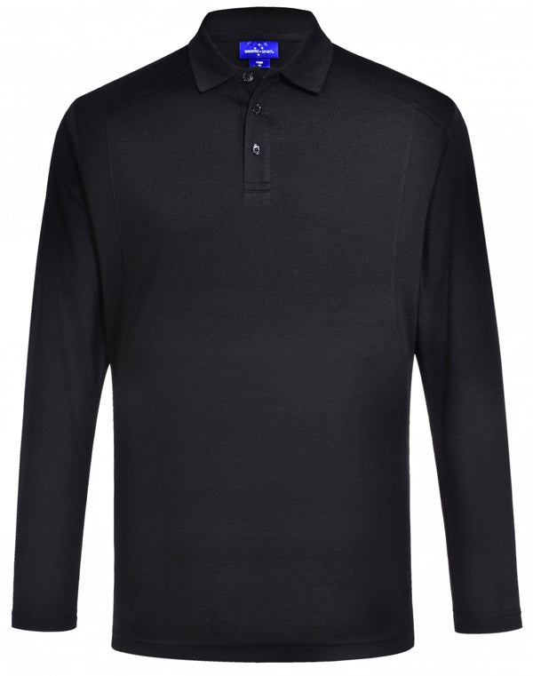 aiw men's lucky bamboo polo black