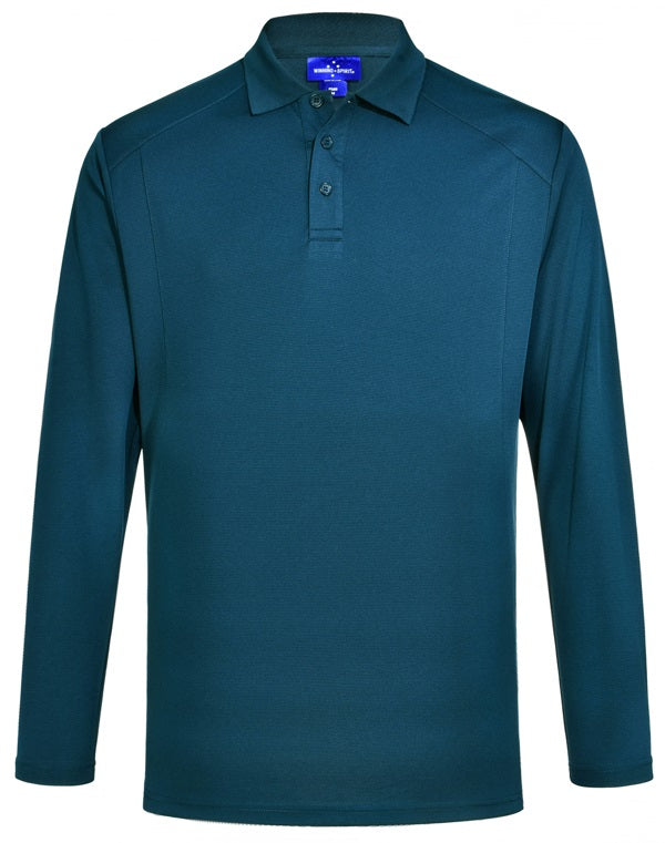 aiw men's lucky bamboo polo ocean blue