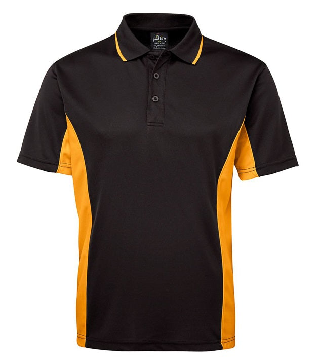 jb's podium contrast polo black gold