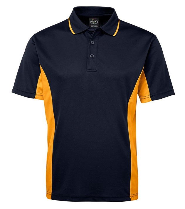 jb's podium contrast polo navy gold