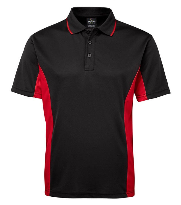 jb's podium contrast polo black red
