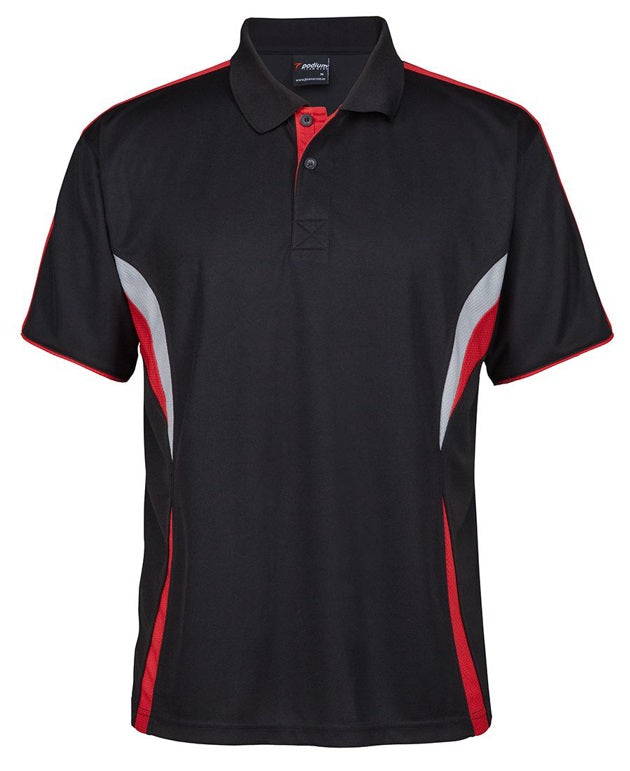 JB's Men's Cool Polo Black Red Grey