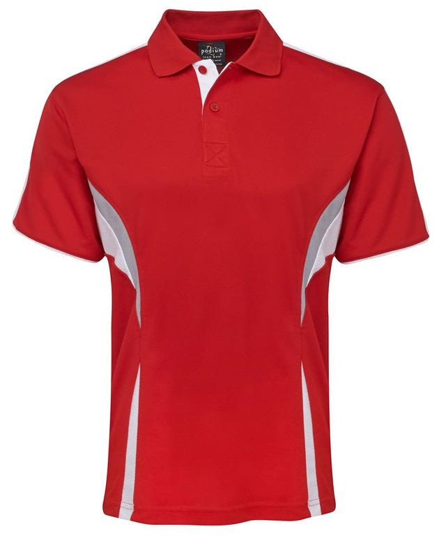 JB's Men's Cool Polo Red White Grey