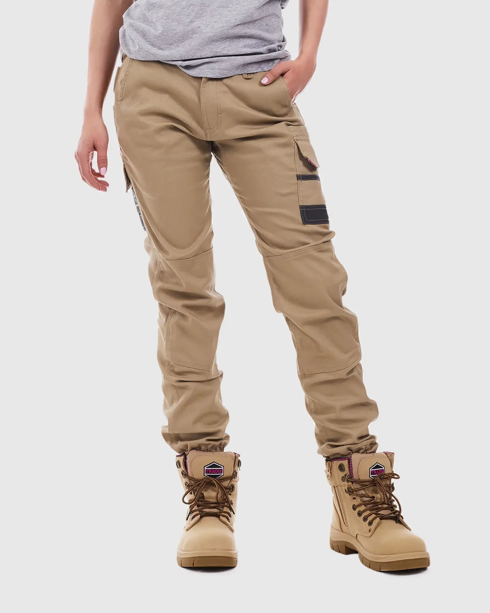 Tradie Lady Cuffed Work Pant Khaki