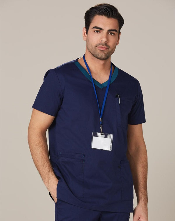AIW Men's Contrast Scrubs Top