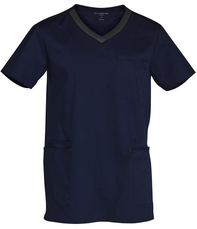 AIW Men's Contrast Scrubs Top - Navy/ Charcoal