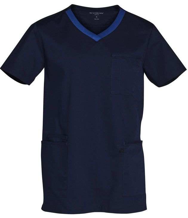 AIW Men's Contrast Scrubs Top - Navy/ Royal