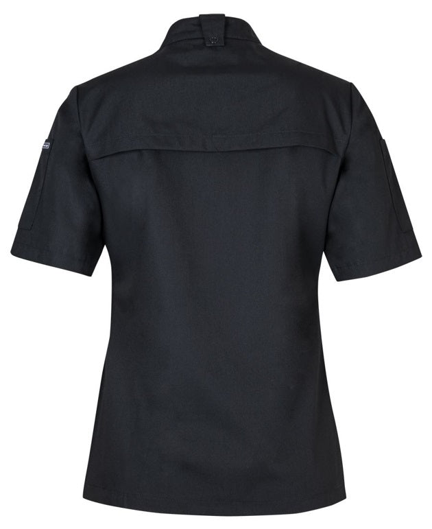 JB's Ladies S/S Snap Button Chef Jacket - Black