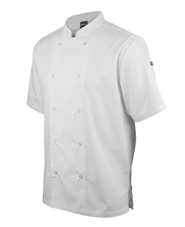 JB's Men S/S Snap Button Chef Jacket - White