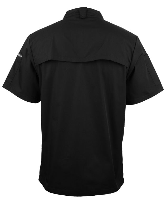 JB's Men S/S Snap Button Chef Jacket - Black