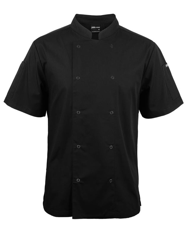 JB's Men S/S Snap Button Chef Jacket - Black
