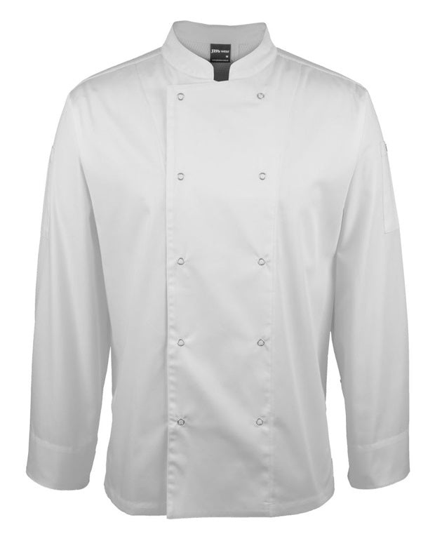 JB's Mens L/S Snap Button Chef Jacket - White