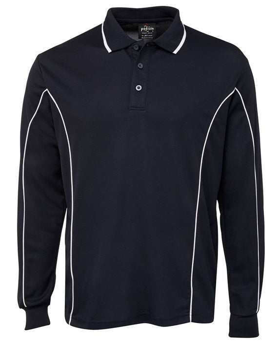 JB's L/S Piping Polo - Navy White