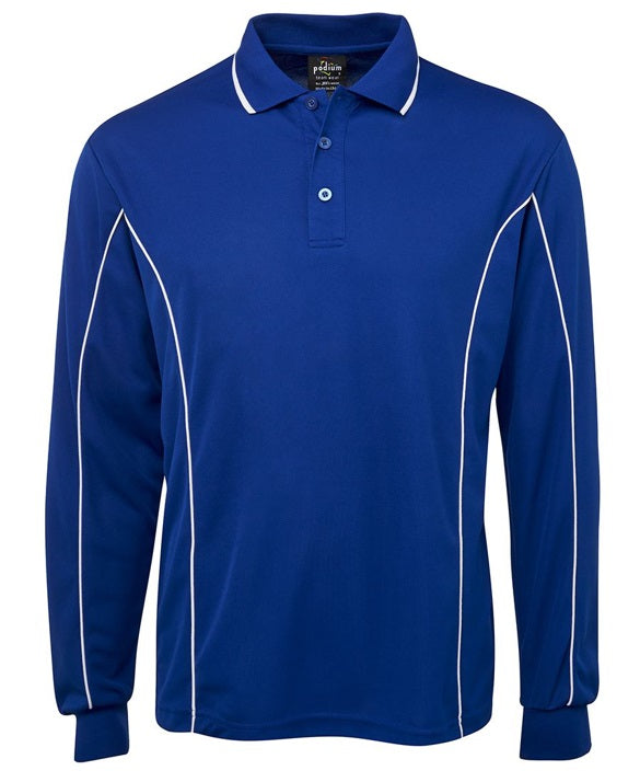 JB's L/S Piping Polo - Royal White