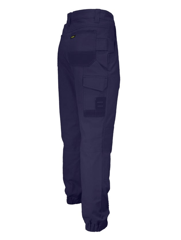 dnc slimflex cuffed tradie pants navy