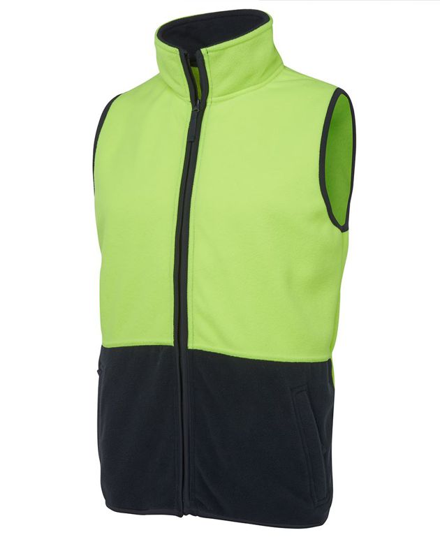 jbs hi vis polar vest yellow
