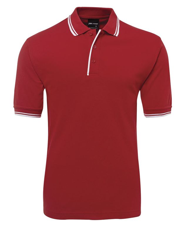 jbs contrast polo red white