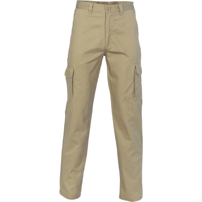 dnc cotton drill cargo work pants khaki