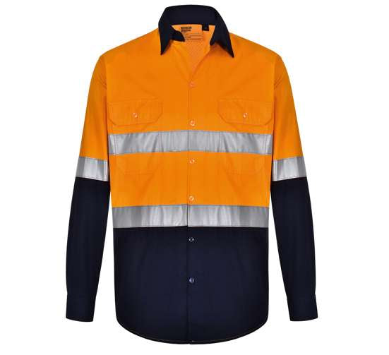 Unisex Hi Vis Cool Breeze Shirt Orange Navy