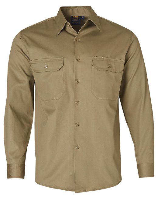 long sleeve work shirt khaki