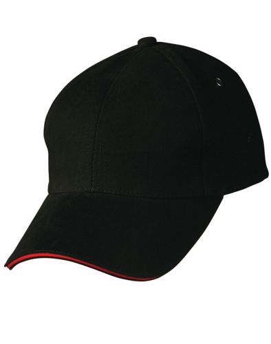 sandwich peak cap black red