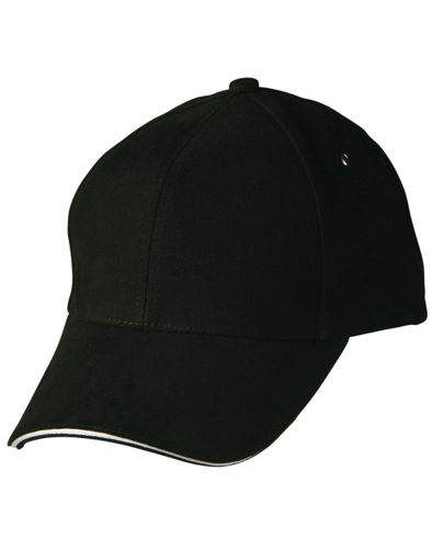 sandwich peak cap black white