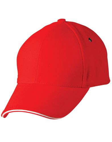 sandwich peak cap red white