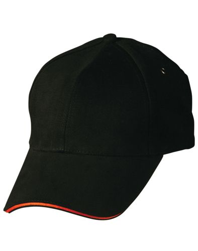 sandwich peak cap black orange
