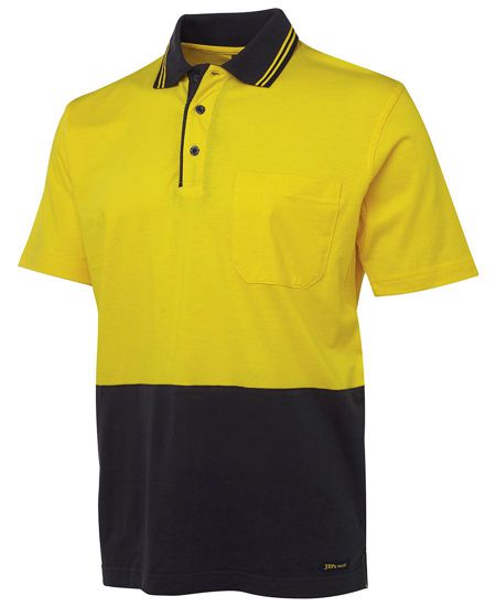 jbs hi vis short sleeve cotton polo yellow