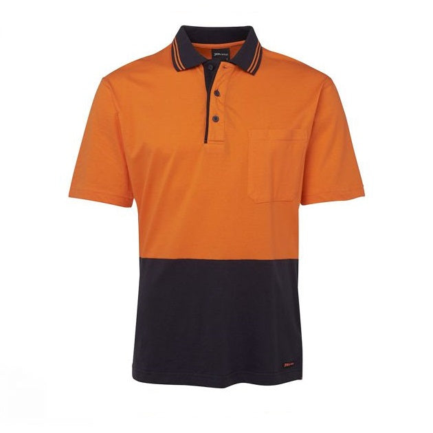 jbs hi vis short sleeve cotton polo orange