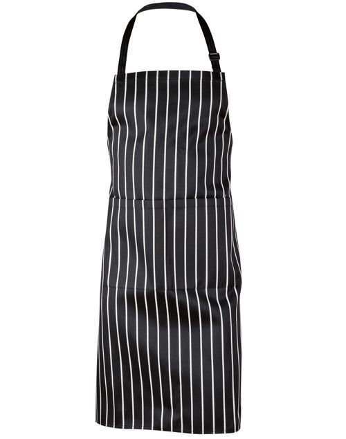 aiw long waist striped apron black white