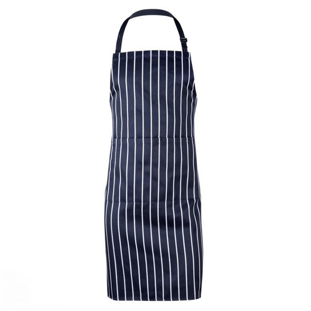 aiw long waist striped apron navy white