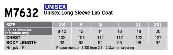 aiw unisex long sleeve lab coat