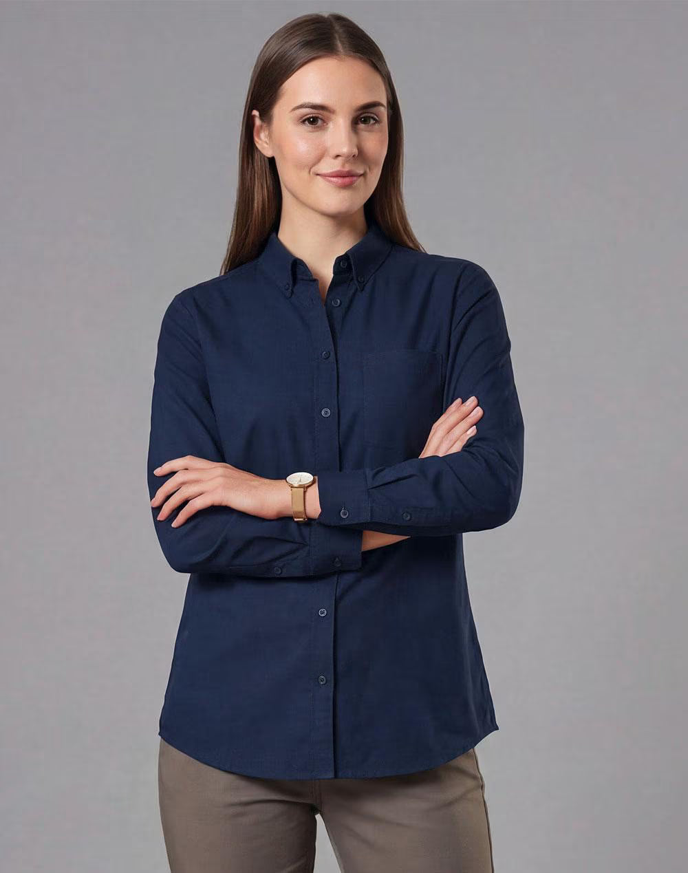 AIW Womens L/S Smart Cotton Blend Shirt (6 Colours)