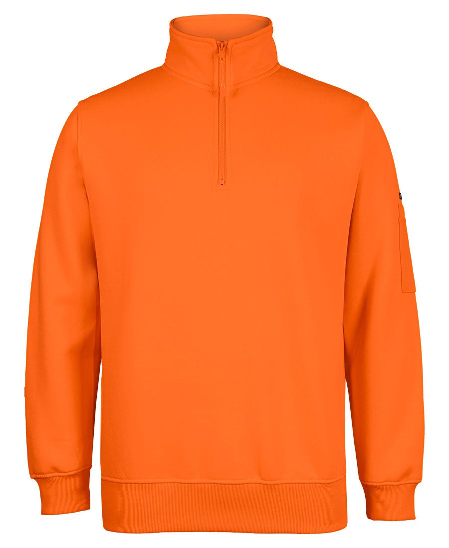 JB's Hi Vis Half Zip Orange Fleecy