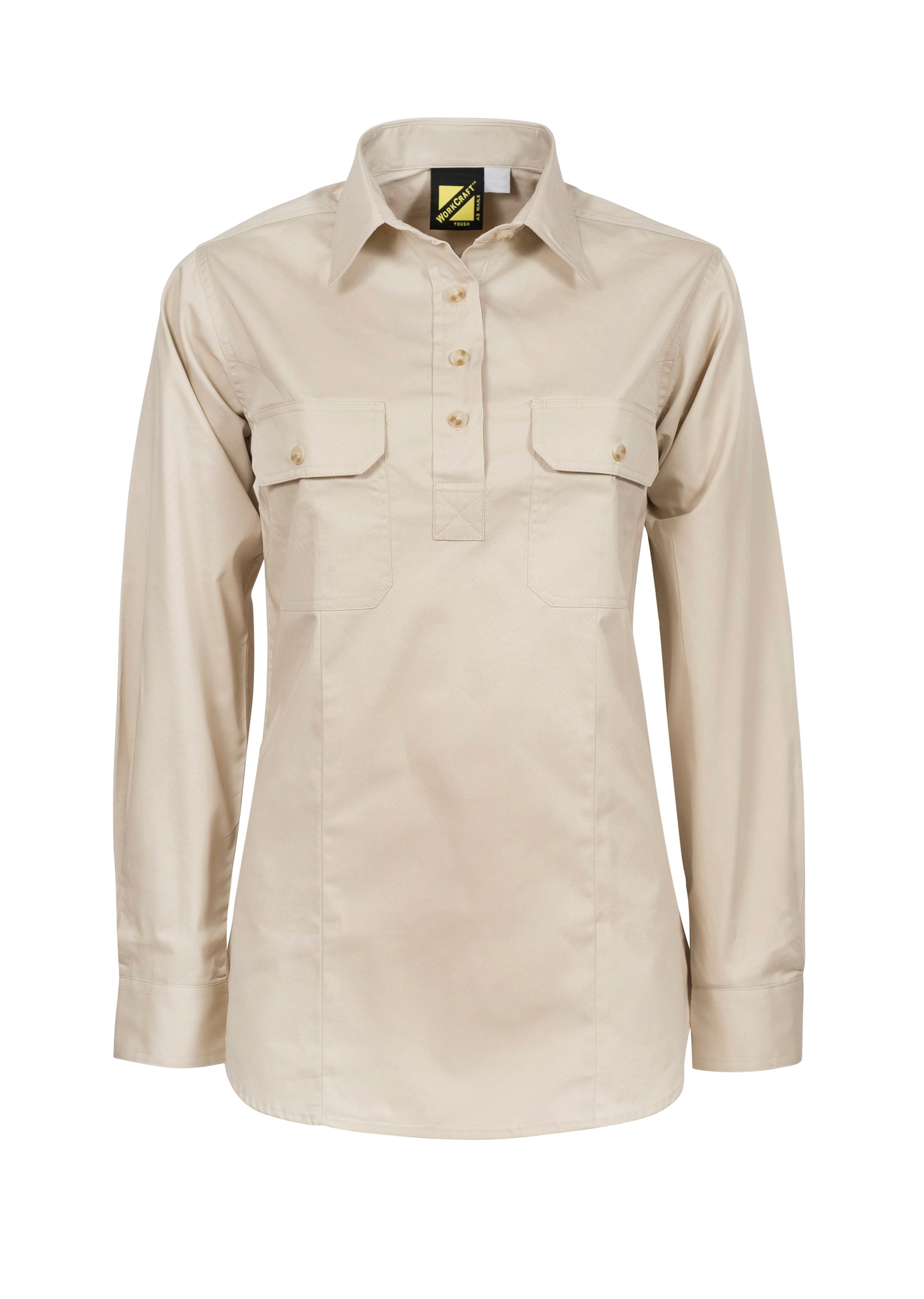 WorkCraft Ladies L/S Closed Front Cotton Drill Shirt