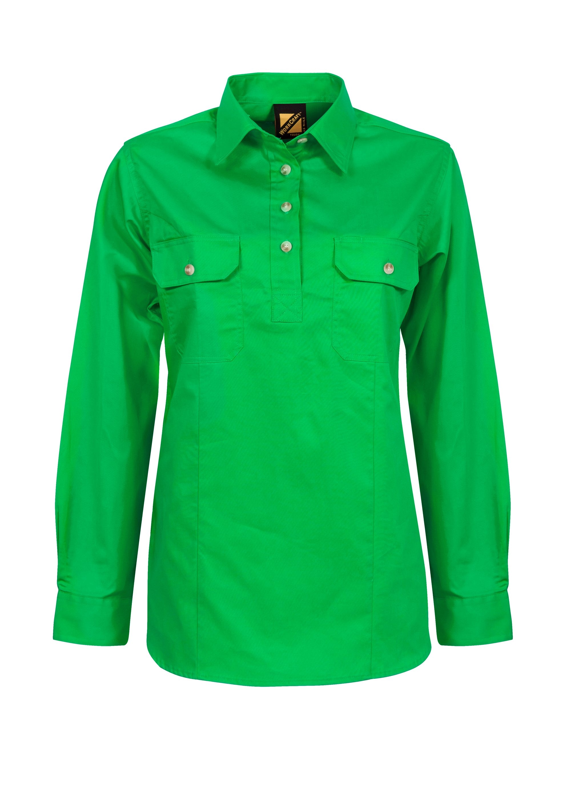 WorkCraft Ladies L/S Closed Front Cotton Drill Shirt
