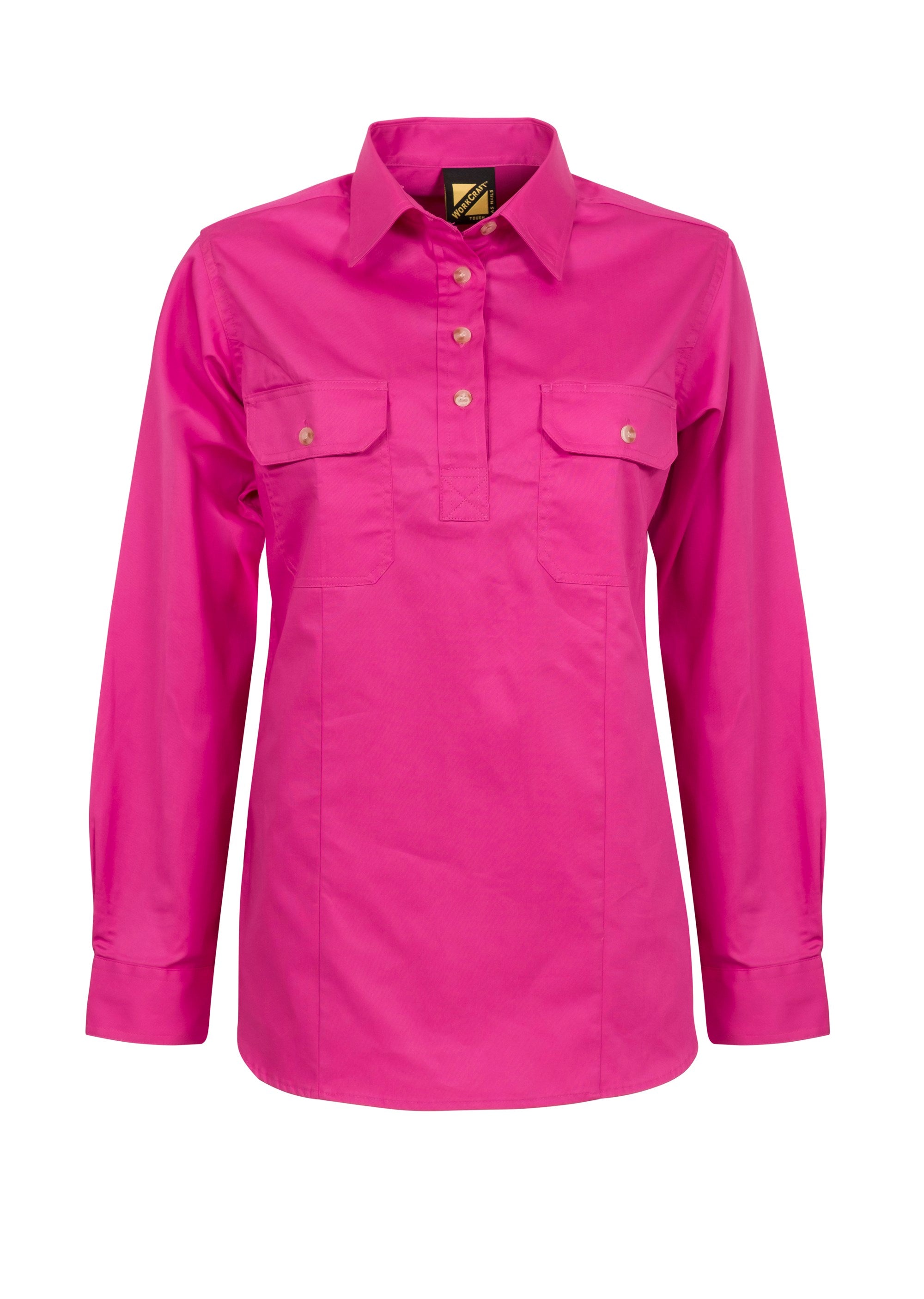 WorkCraft Ladies L/S Closed Front Cotton Drill Shirt