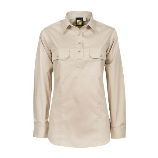 WorkCraft Ladies L/S Closed Front Cotton Drill Shirt
