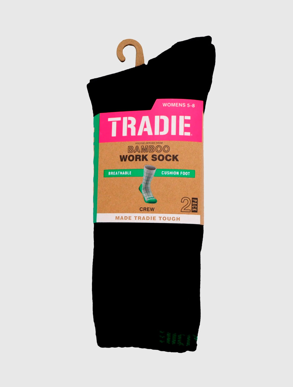 Tradie Lady Bamboo Ribbed Work Socks - 2 Pack